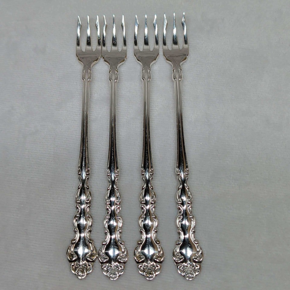 Oneida Community Beethoven Silverplate Cocktail Seafood Forks Set of 4 6in